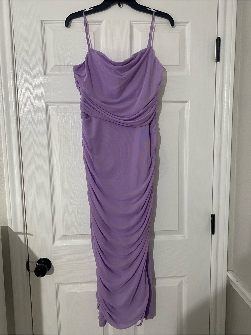 Express Lavender Draped Midi Slip Dress